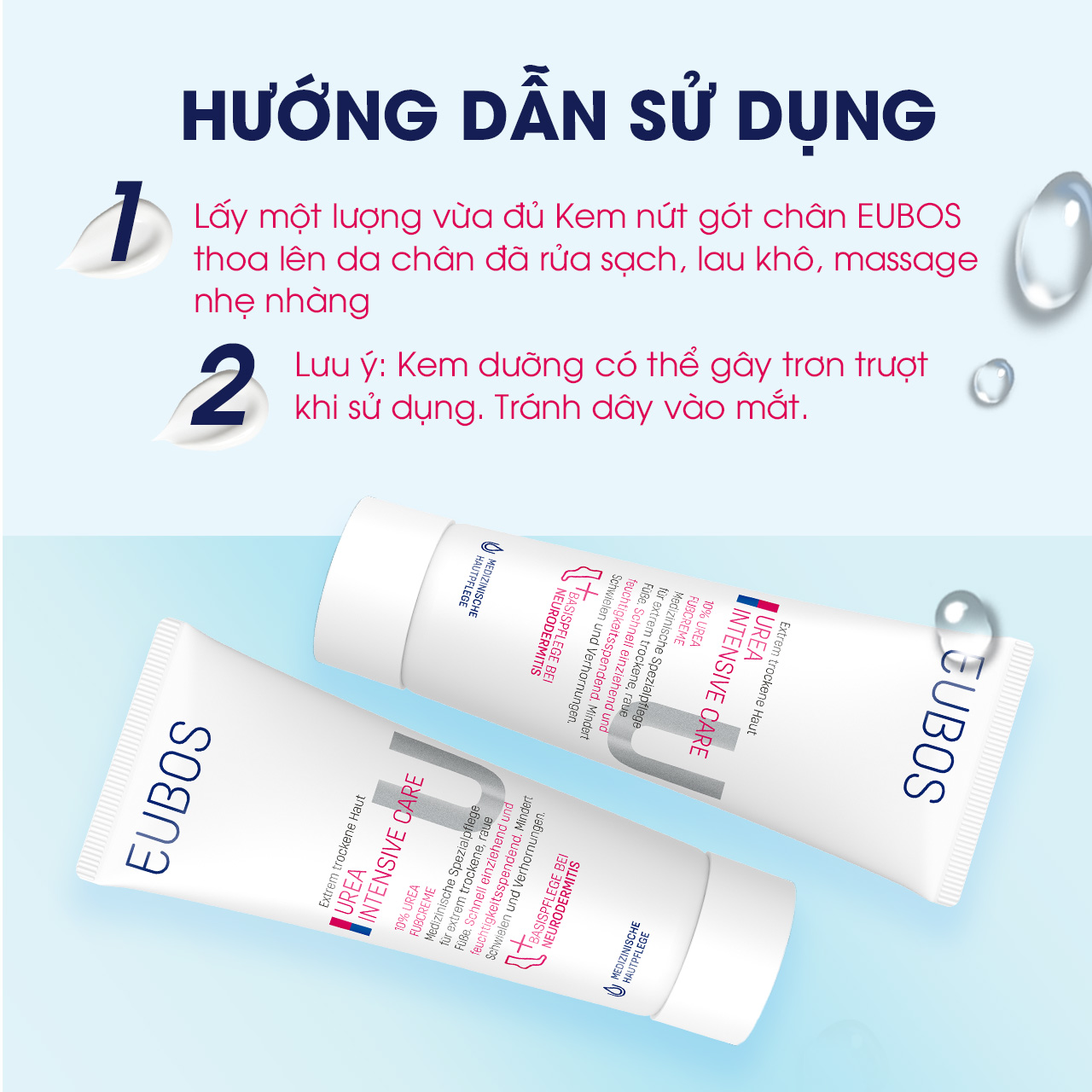 Kem Nứt Gót Và Dưỡng Da Chân EUBOS UREA 10% Foot Cream Thẩm Thấu Nhanh Cải Thiện Làn Da Khô Thô Ráp 100ml