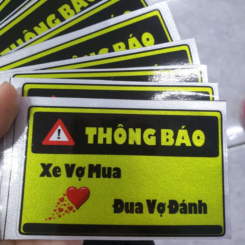 Tem Dán Xe Máy - Sticker Thông Báo In Chrome Đẹp Nhất