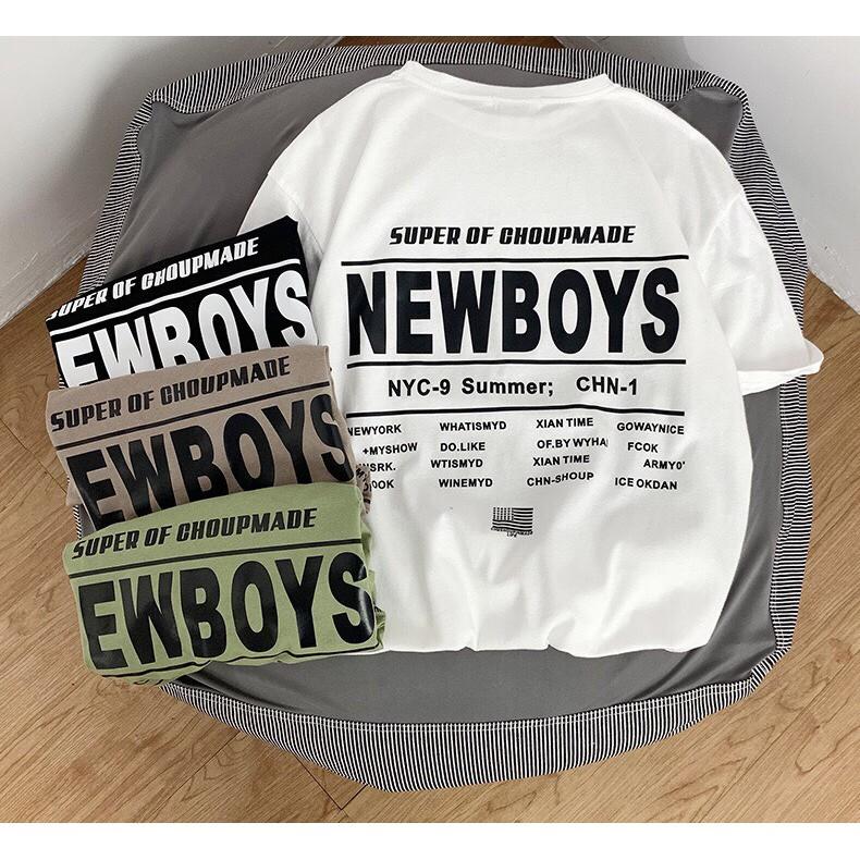 Áo thun tay lỡ form rộng họa tiết NEW BOY - Unisex nam nữ đều mặc được