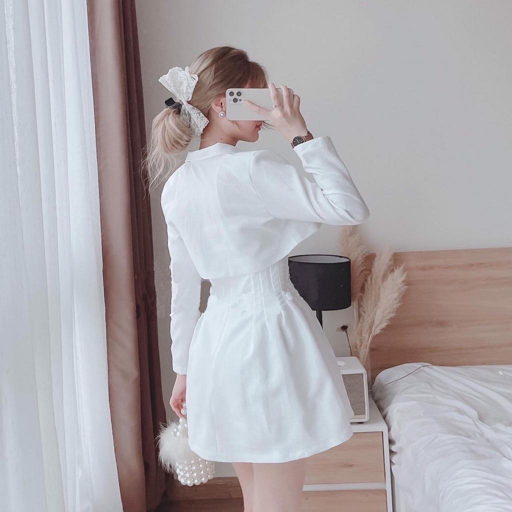 Sét Đầm 2 Dây Kèm Áo Khoác - D0500