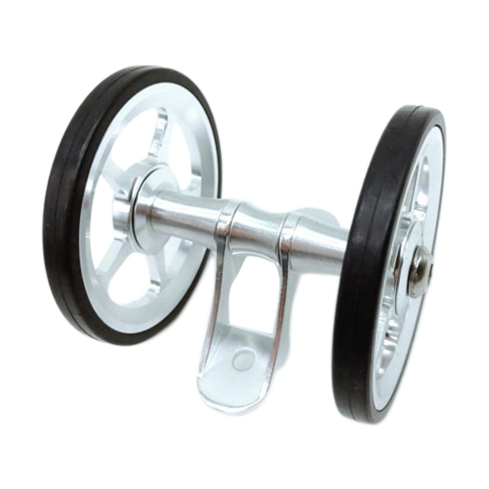 Deluxe Folding Bike Easy Wheel 6cm Transportation Carrying Mud Guard Easywheel Solid Bicycle Travel Mudguard Roller Fits Brompton