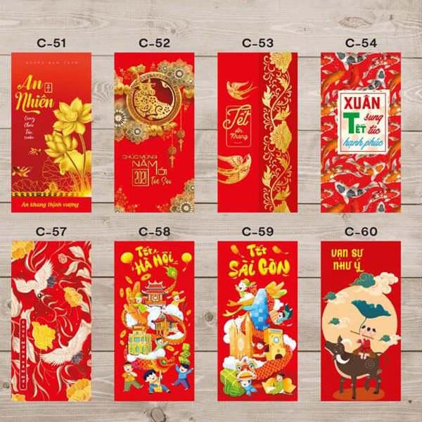 Combo 100 bao lì xì giao tổng hợp đủ mẫu ngẫu nhiên