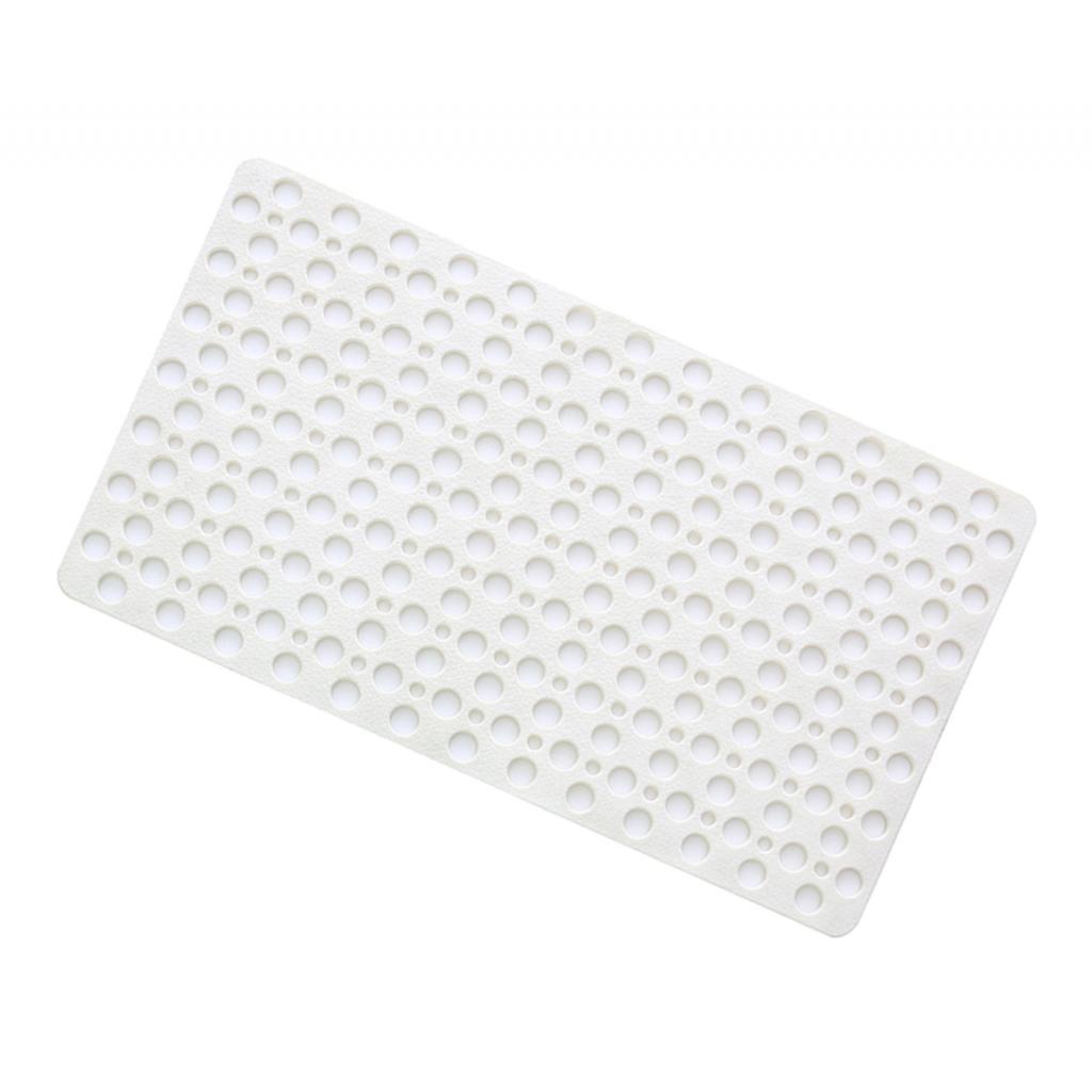 Non-slip Bathroom Shower Bath Mat Suction Cup Bathtub Mat 30x17inch White