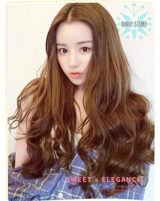 Tóc giả kẹp phím phồng xoăn dài