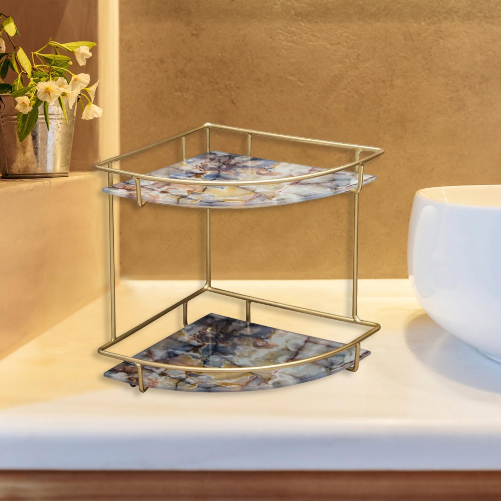 Makeup Storage Shelf Corner Countertop Organizer for Bathroom Table