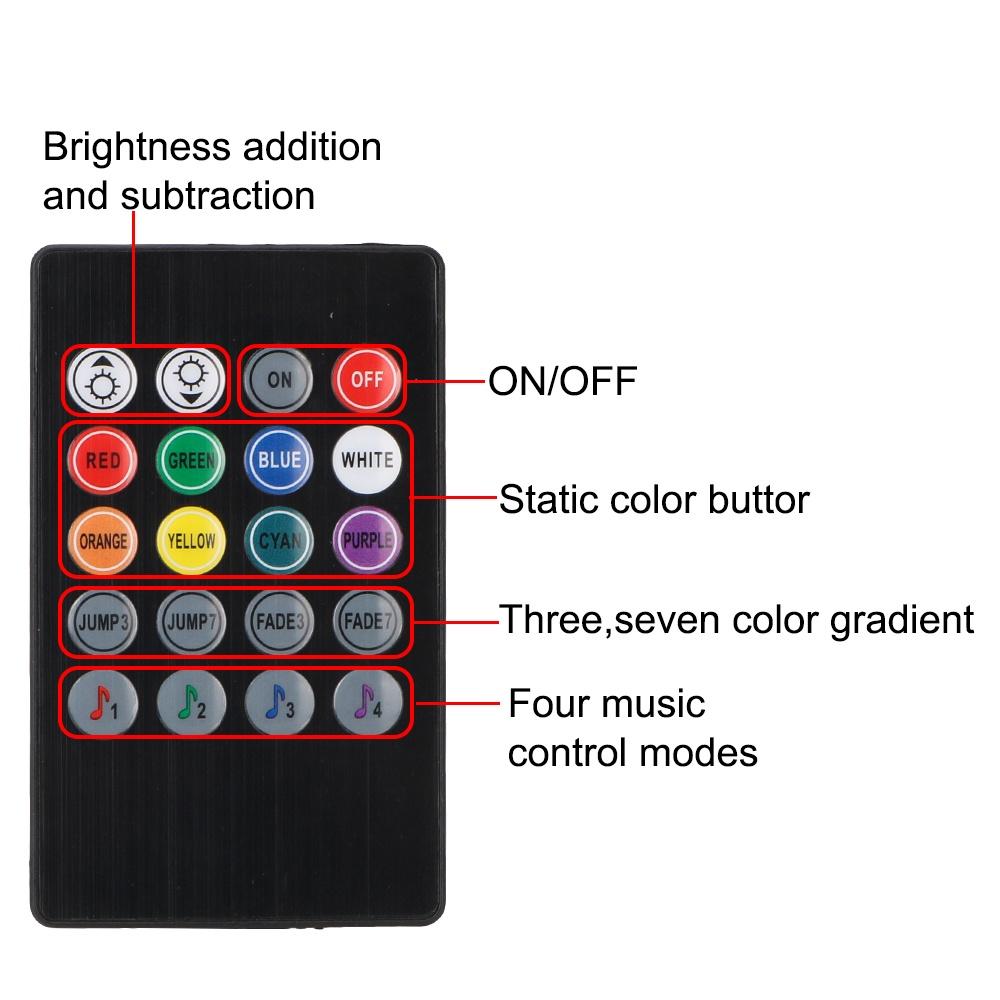 Ambient Lamp Music Voice control App LED Strip Atmosphere Lamp Car Interior Foot Light RGB Remote Control