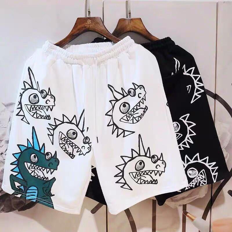 Quần Short/ Quần Đùi Ngủ Hoạt Hình Khủng Long Cute Hoạ Tiết Nhiều Màu Form Rộng Unisex Nam Nữ Ulzzang