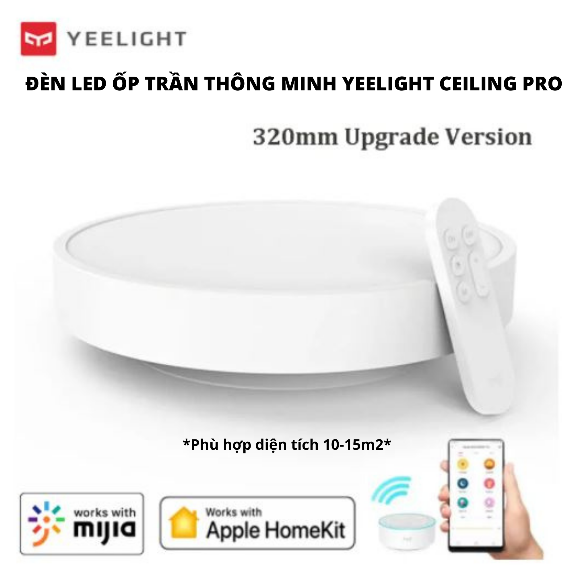 2020 BẢN QUỐC TẾ - ĐÈN LED ỐP TRẦN THÔNG MINH XIAOMI YEELIGHT LED PRO 320mm - APPLE HOMEKIT - HÀNG CHÍNH HÃNG