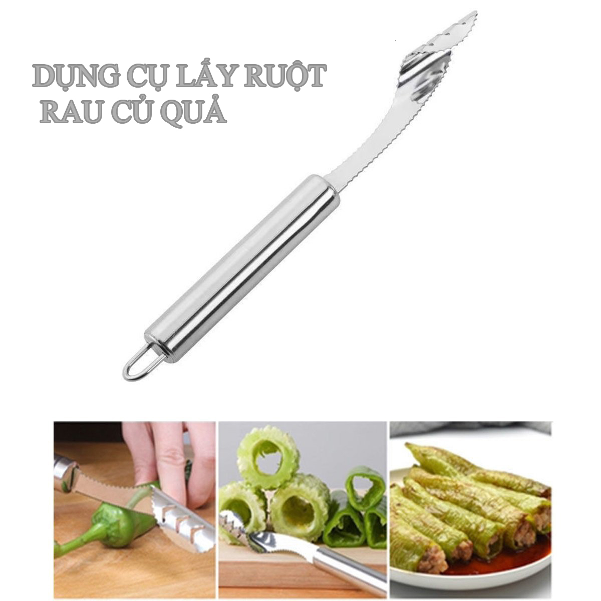 Dụng Cụ Lấy Ruột Khổ Qua, Trái Cây, Rau Củ Quả Bằng Thép Không Gỉ