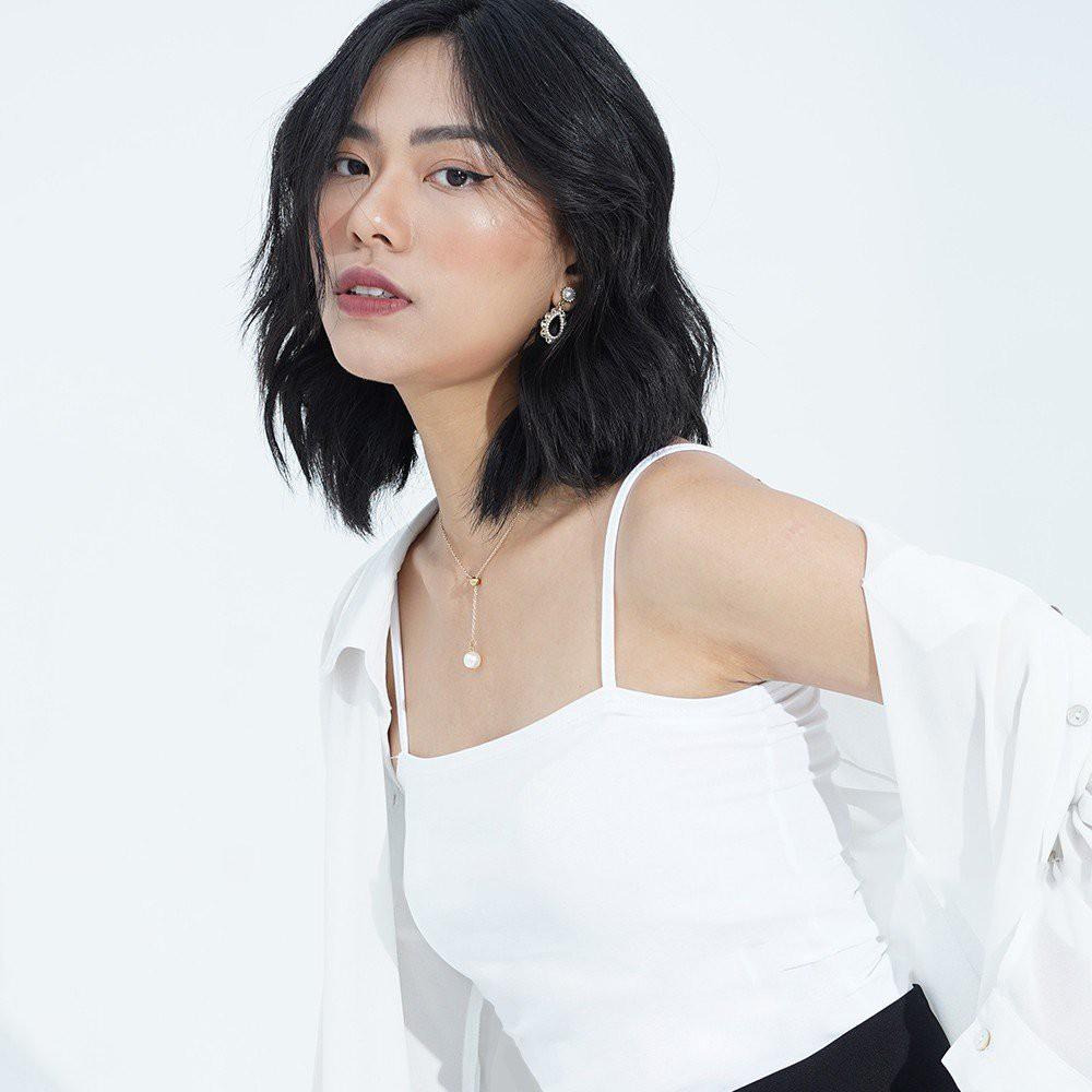 áo hai dây nữ dáng ôm, áo 2 dây nữ cotton zip dáng ôm co giãn không đệm ngực JOSEE’ - Màu Nâu