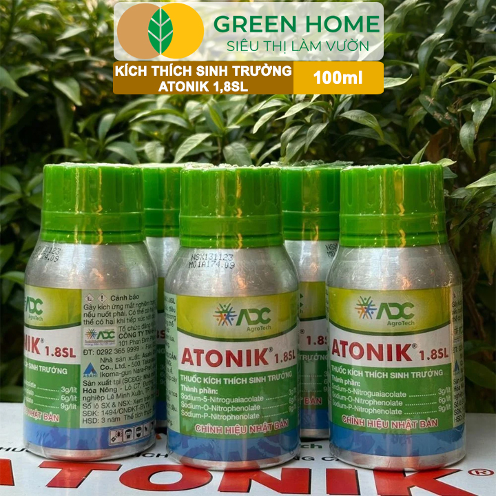 Phân Bón Lá Atonik 1.8SL GreenHome, Chai 100ml, Kích Rễ Mạnh, Bung Chồi Nhanh, Tăng Đậu Trái