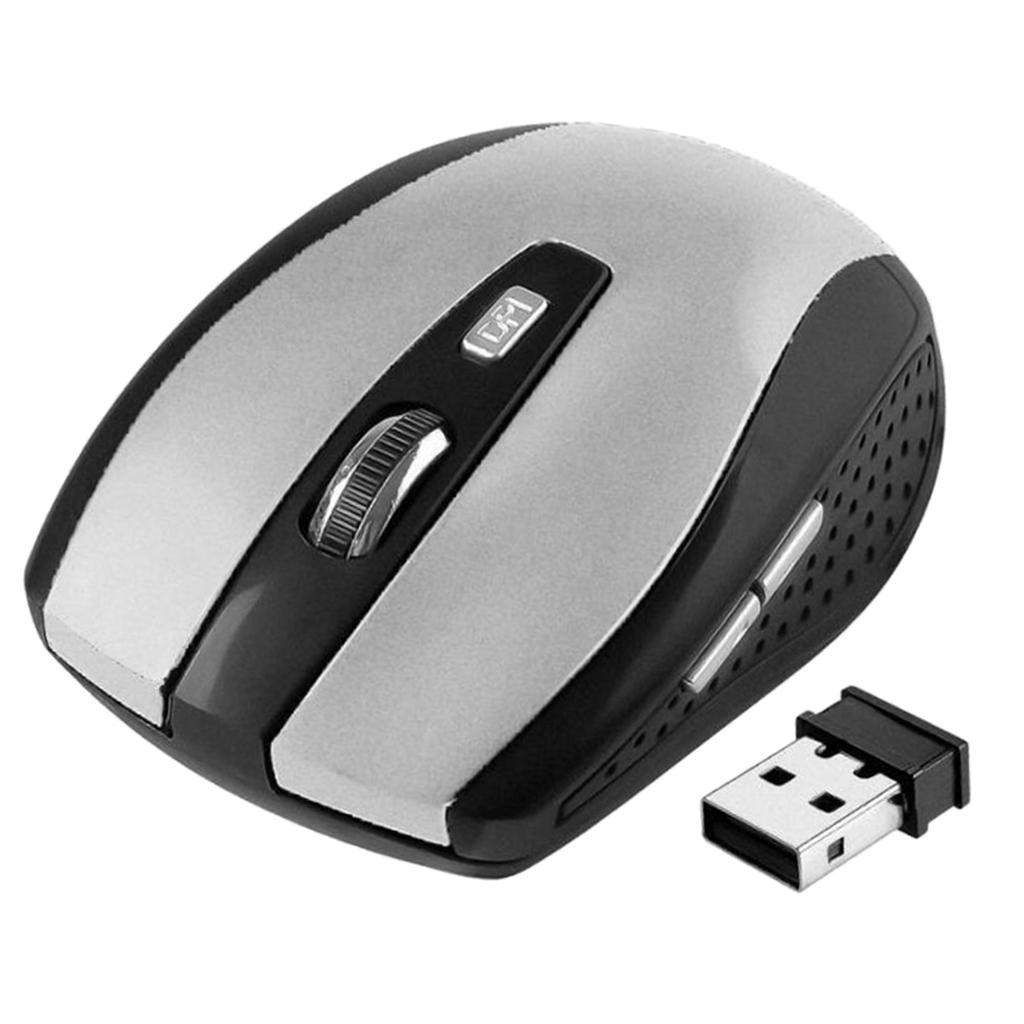 2Pcs Wireless 1800DPI Cordless Optical Gaming Mouse USB Interface PC