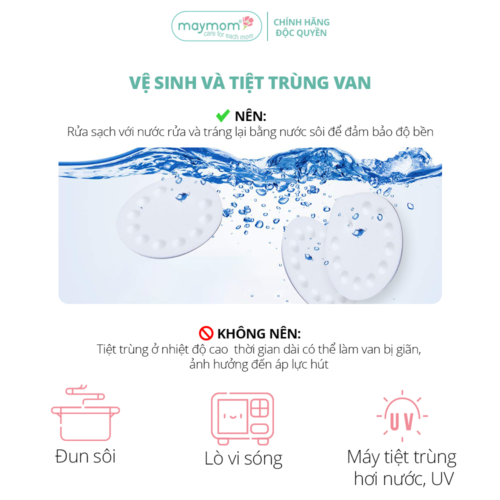 Van Trắng Máy Hút Sữa Maymom, Phụ Kiện Thay Thế Máy Medela Pump, Harmony, Swing, Mini Electric - Bộ 8 Van Gía SIÊU TỐT