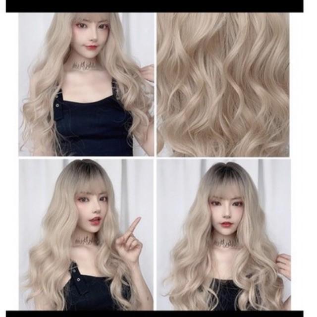 Tóc giả nữ️ 50k️ tóc giả xoăn sóng cao cấp+ tặng lưới chùm tóc