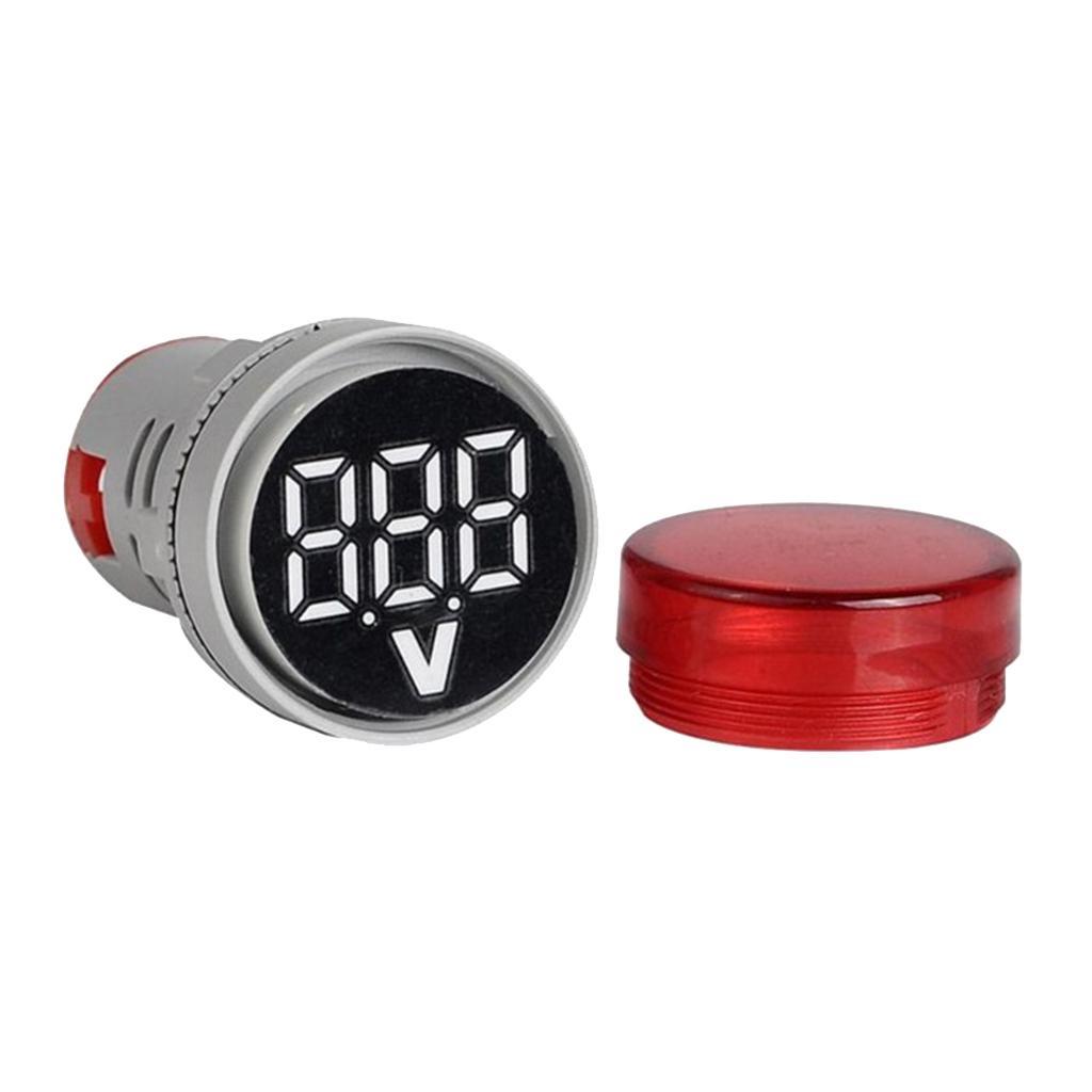 2 AC 12-500V Voltmeter Round Voltmeter With LED Light