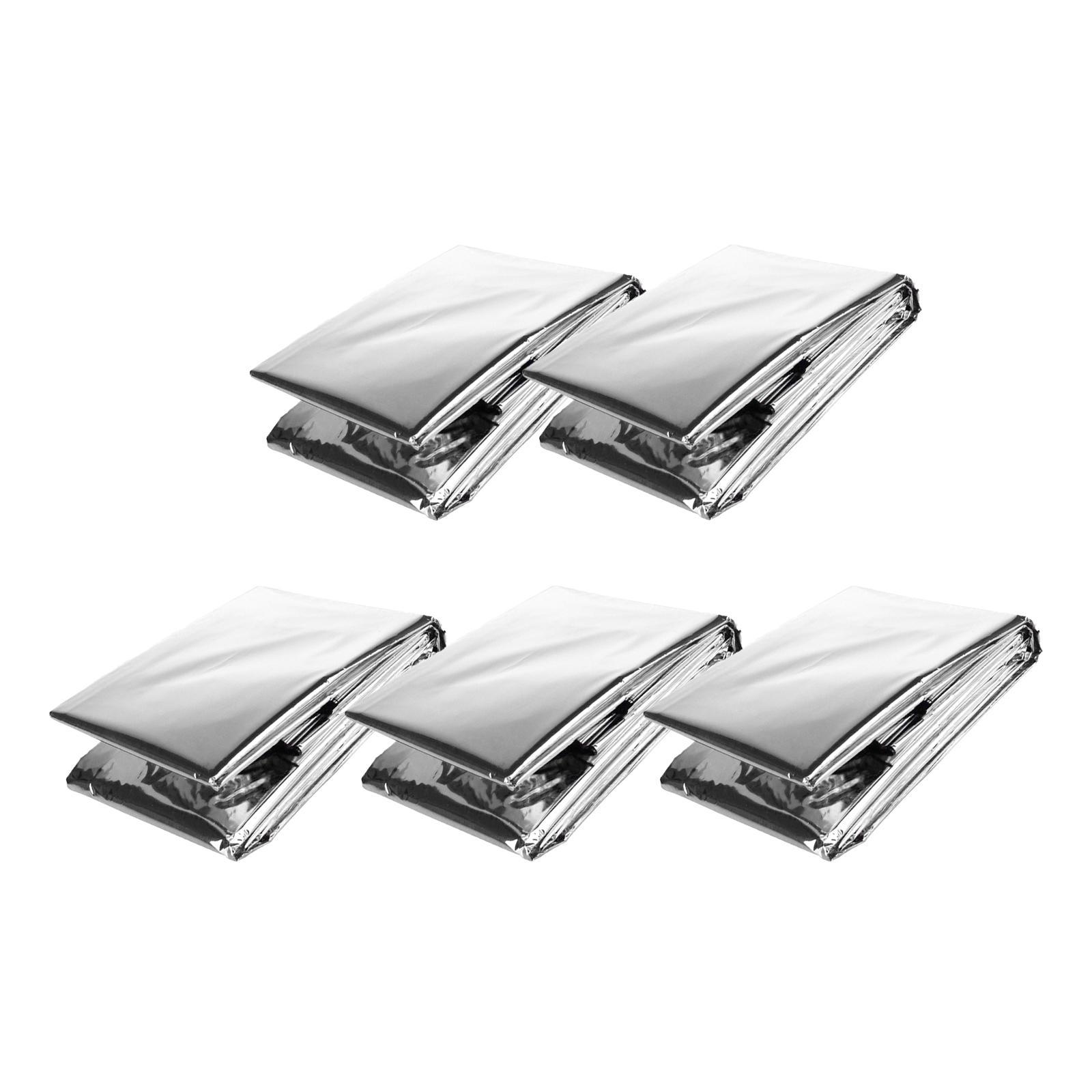 5 Pieces Thermal Blanket 130*210cm Foil Space Blanket for First Aid