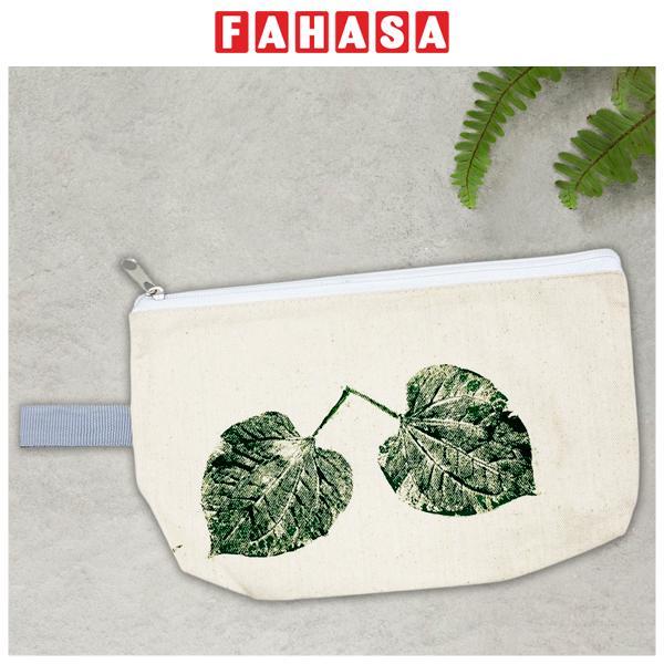 Túi Bút Vải Canvas In Hoa Lá Tươi - Saigon Zerowaste - Mẫu 4