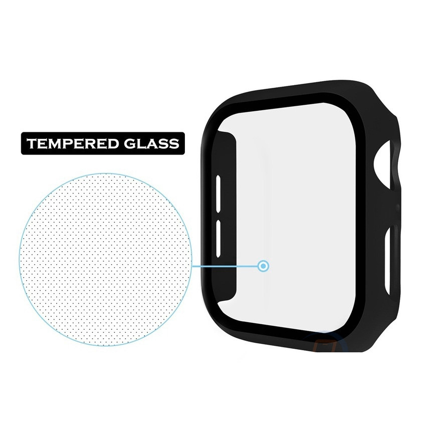 Xanh - Ốp case silicon siêu mỏng bề mặt kính cường lực bảo vệ 360 độ cho Apple Watch 40mm hiệu HOTCASE che phủ toàn bộ bề mặt (bảo vệ 2 chiều, chống vân tay, chống bám bẩn, cường lực 9H) - Hàng nhập khẩu