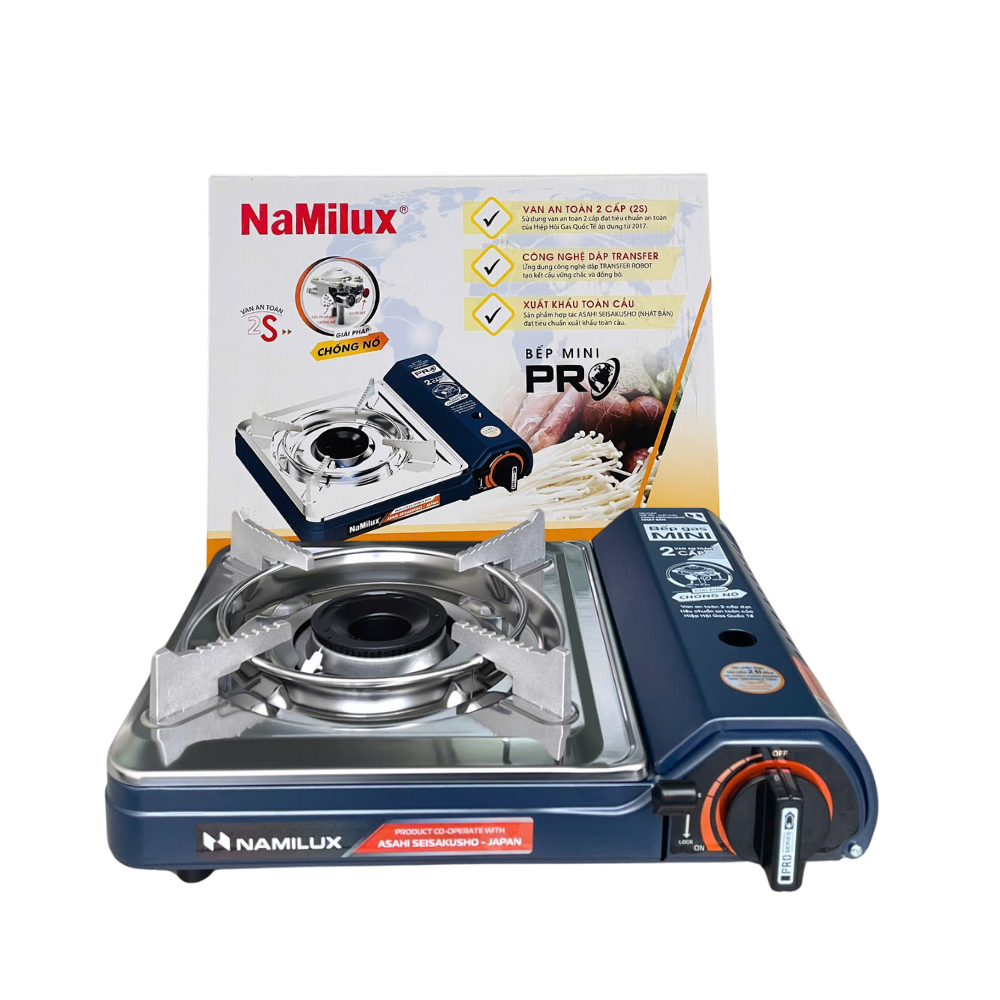 Bếp Gas Mini/ Du Lịch Cao Cấp NaMilux NH-P3012PS/PL2021PS / Van Ngắt Gas An Toàn 2 Cấp Tự Động - Giải Pháp Chống Nổ/ Hàng Chính Hãng