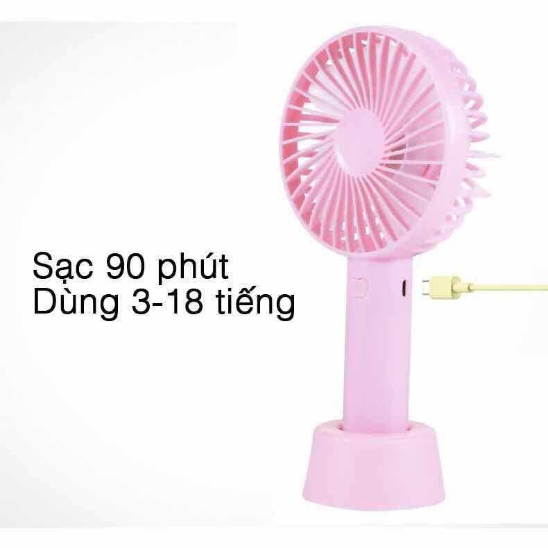 Quạt cầm tay mini tích điện có đế để bàn siêu hot