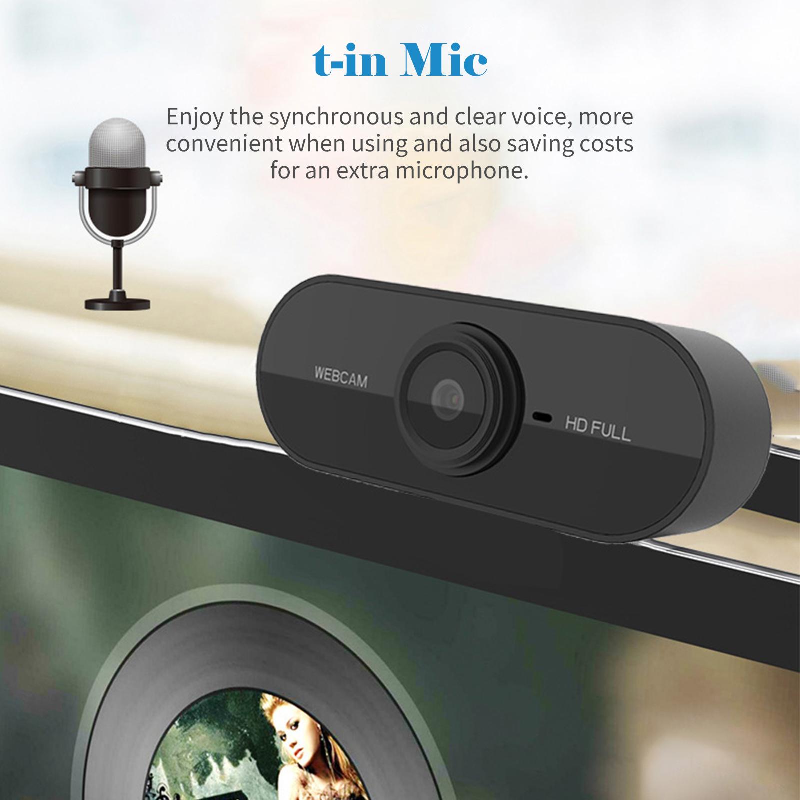 1080P Web Camera with Microphone Desktop Laptop Webcam for Live Streaming Recording Video Call Support Auto Focus