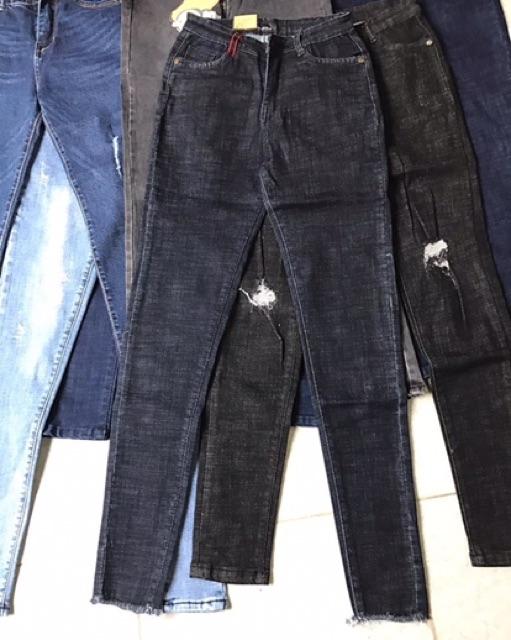 Quần jeans ôm co giãn xanh đậm