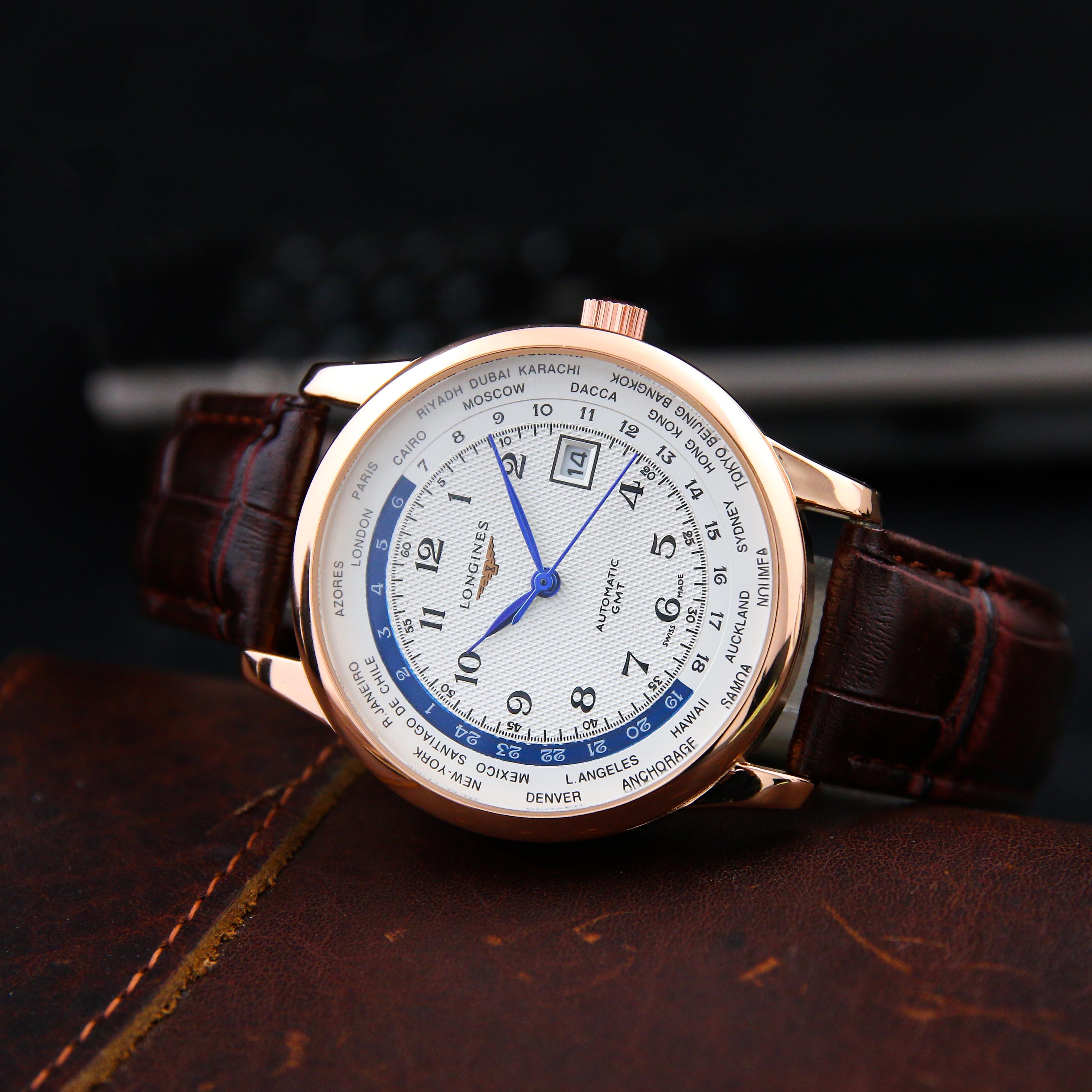 Đồng Hồ Nam Dây Da LONGINES Cao Cấp Sang Trọng