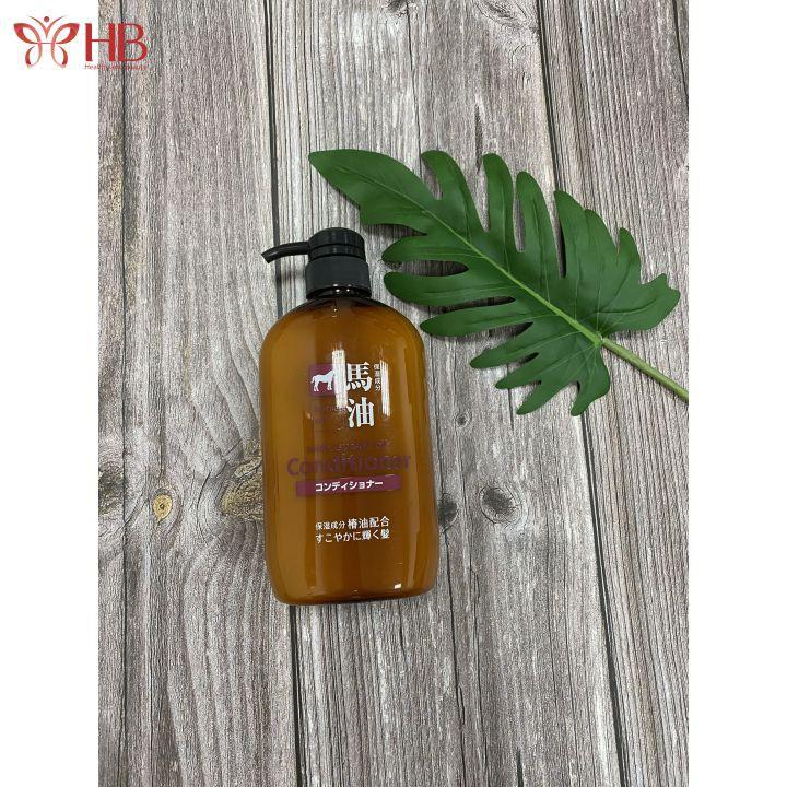 Dầu Gội - Dầu Xả Mỡ Ngựa Nhật Bản 600ml hàng nội địa Nhật - Dẩu Gội