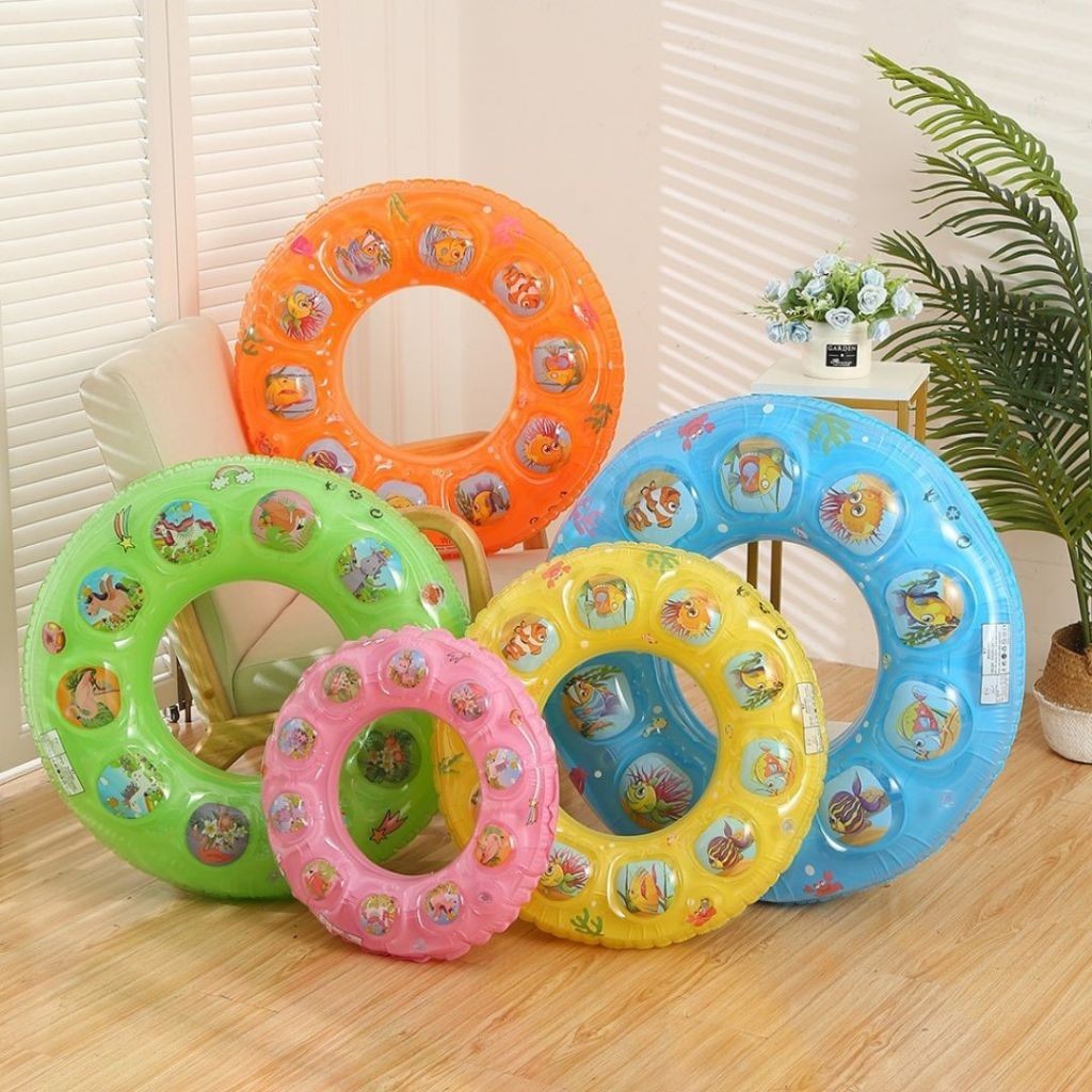 Phao bơi hình tròn cho bé an toàn 2 lớp dày dặn 60 cm - Họa tiết ngẫu nhiên