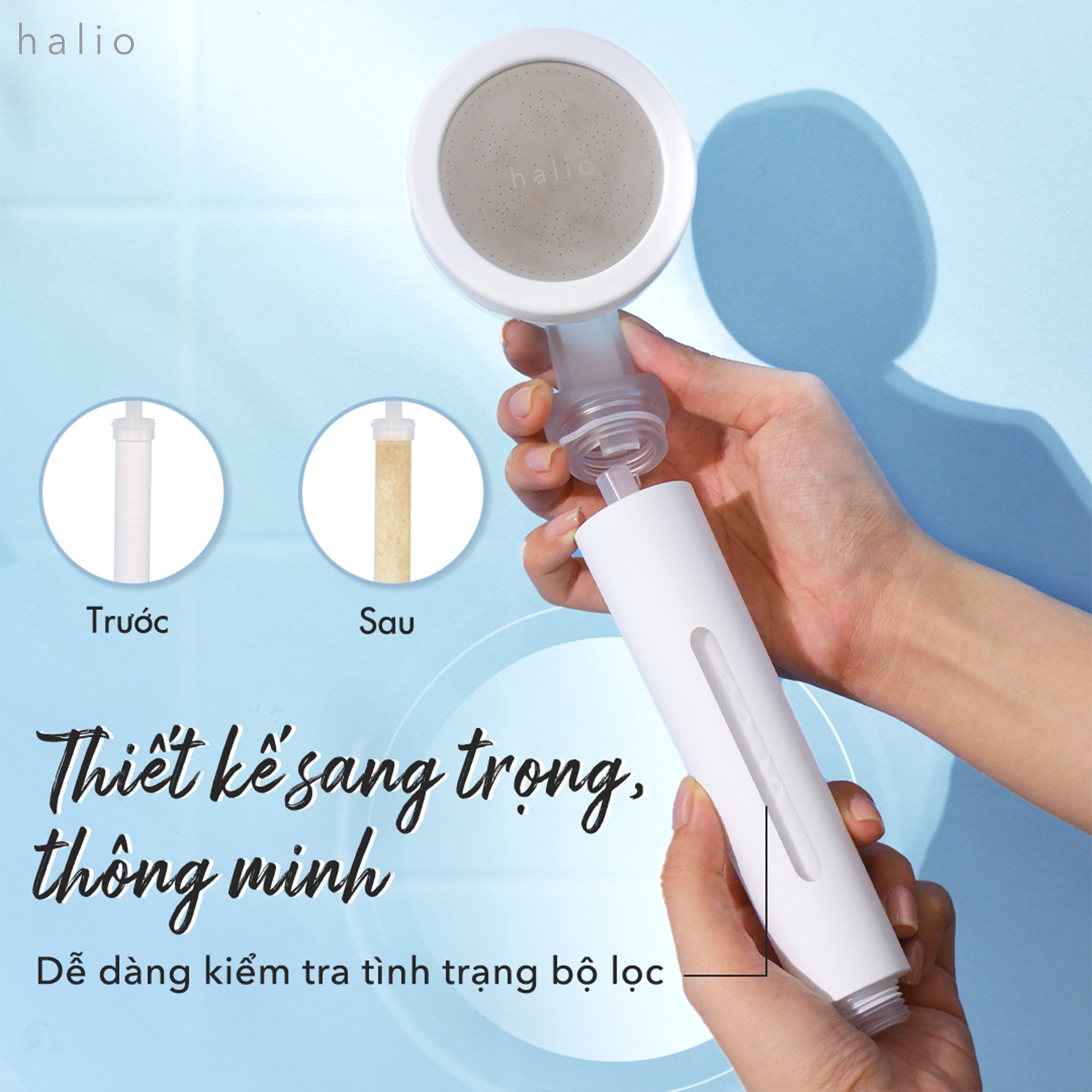 Vòi Sen Lọc Nước Khử Clo Ngừa Mụn Lưng Tăng Áp Halio Beautifying Shower Head