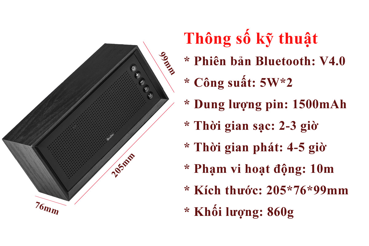 Loa Bluetooth Cao cấp Loa nghe nhạc PKCB V2 Âm thanh sống động cho trải nghiệm âm thanh cực đỉnh