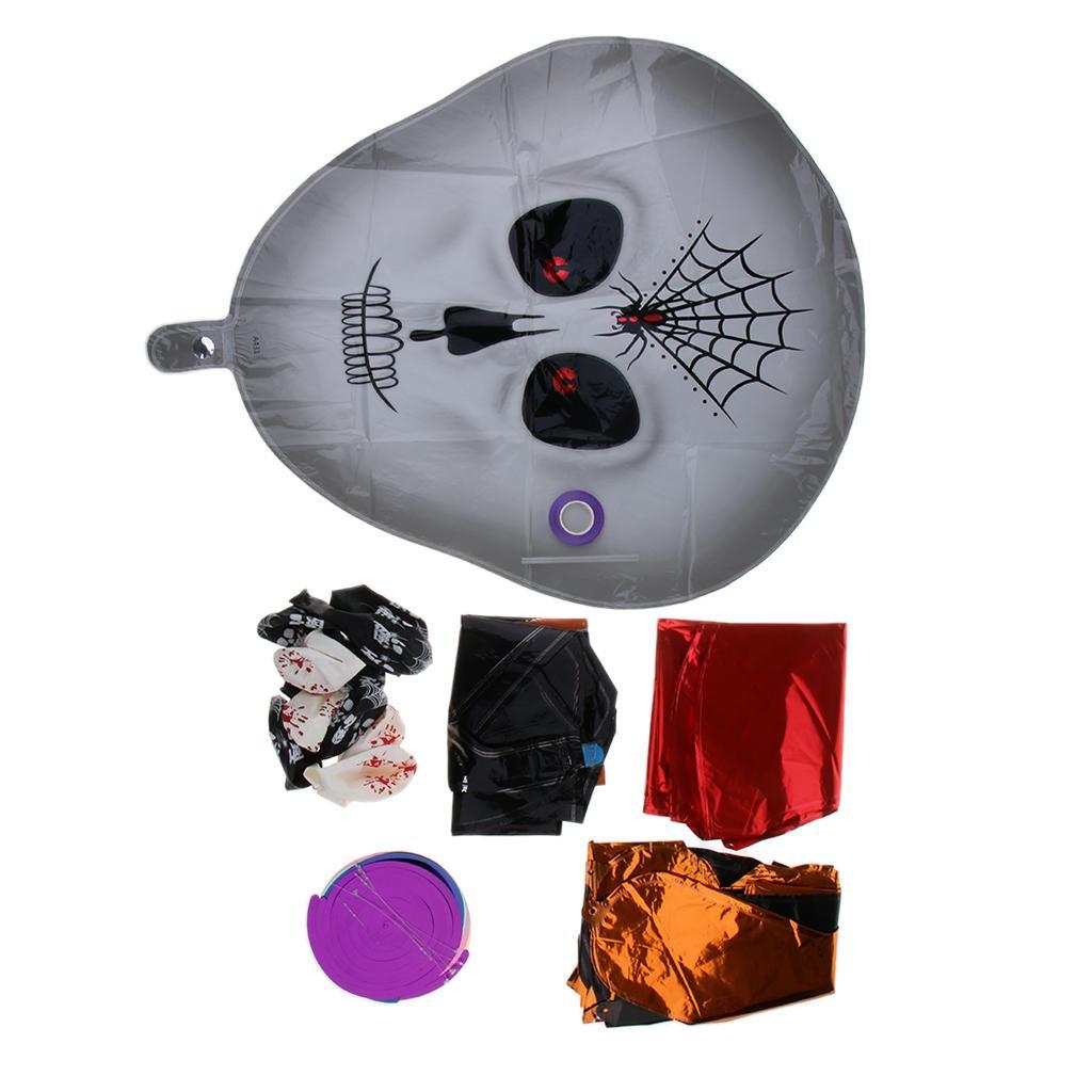 Happy Halloween Party Supplies Kit Ghost Foil Balloons Banner Garland & Latex