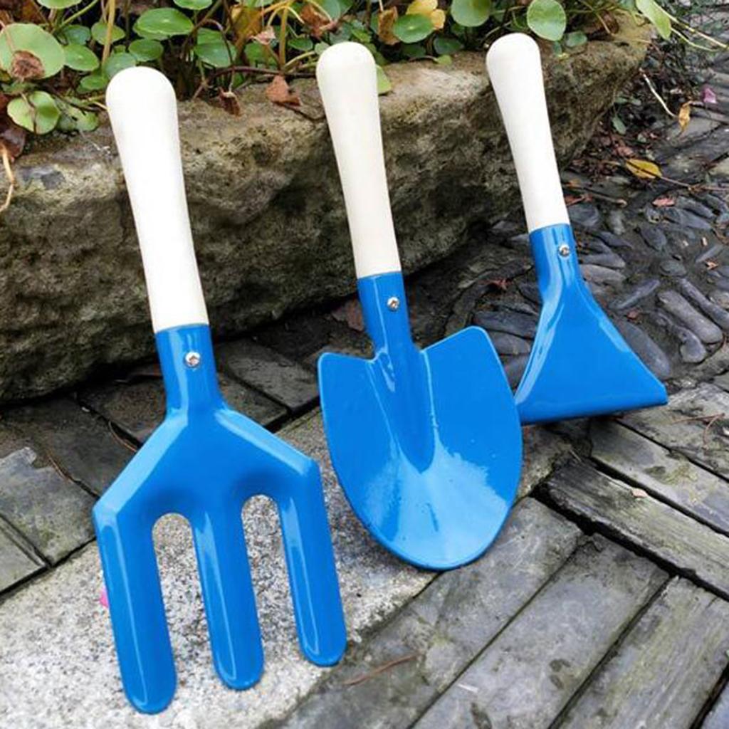 3 Cái Mini Metal Rake Sh Xẻng Fork Set Kids Beach Sandbox Toy