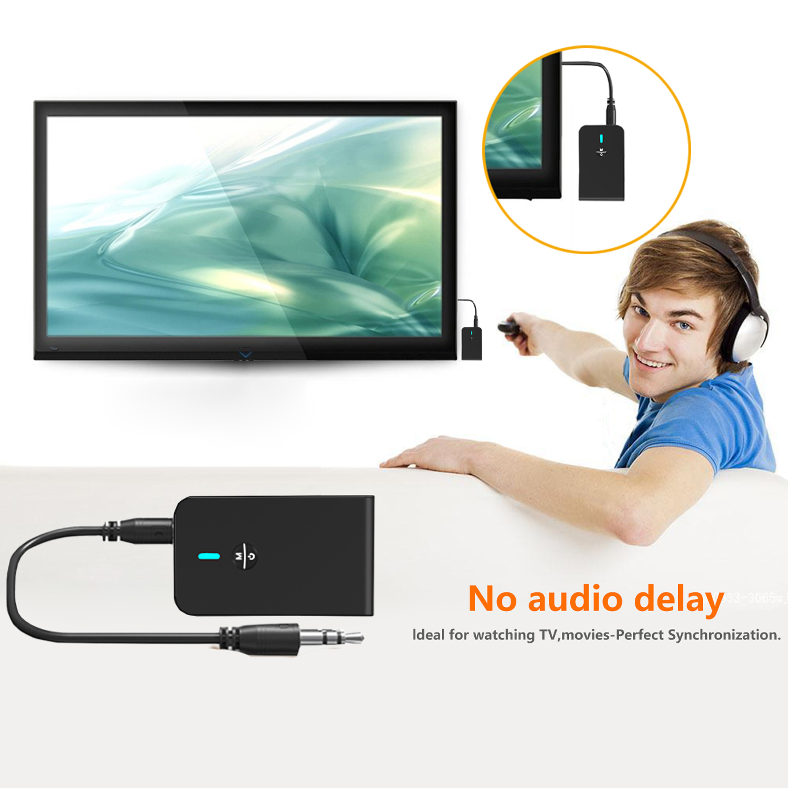Bộ Chuyển Đổi Âm Thanh Không Dây BT-6 2 Trong 1 Bluetooth 5.0 AUX 3.5mm Cho Máy Phát Trên Ô Tô