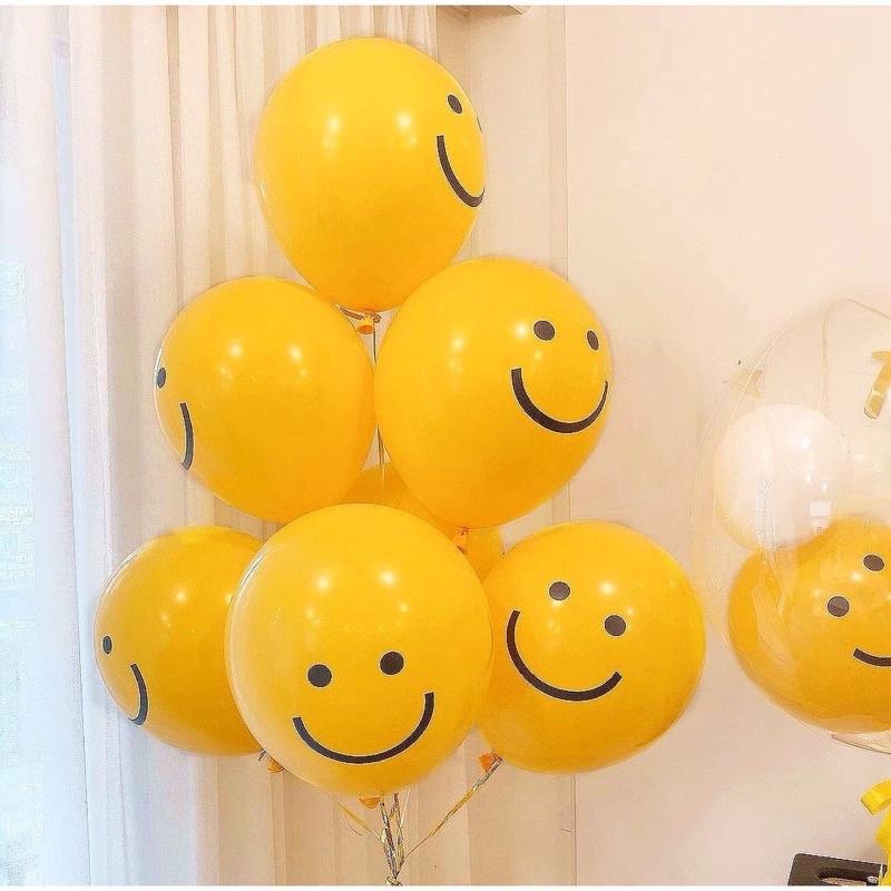 Set 5 Bóng Mặt Cười Màu Vàng Trang Trí Sinh Nhật Sự Kiện Phong Cách Hàn Quốc - Happy Birthday - Decor Party - Smile