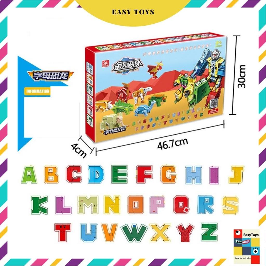 Bảng Chữ Cái Lắp Ghép Robot EASYTOYS Sáng Tạo Bộ 26 Chữ Cái Biến hình Robot