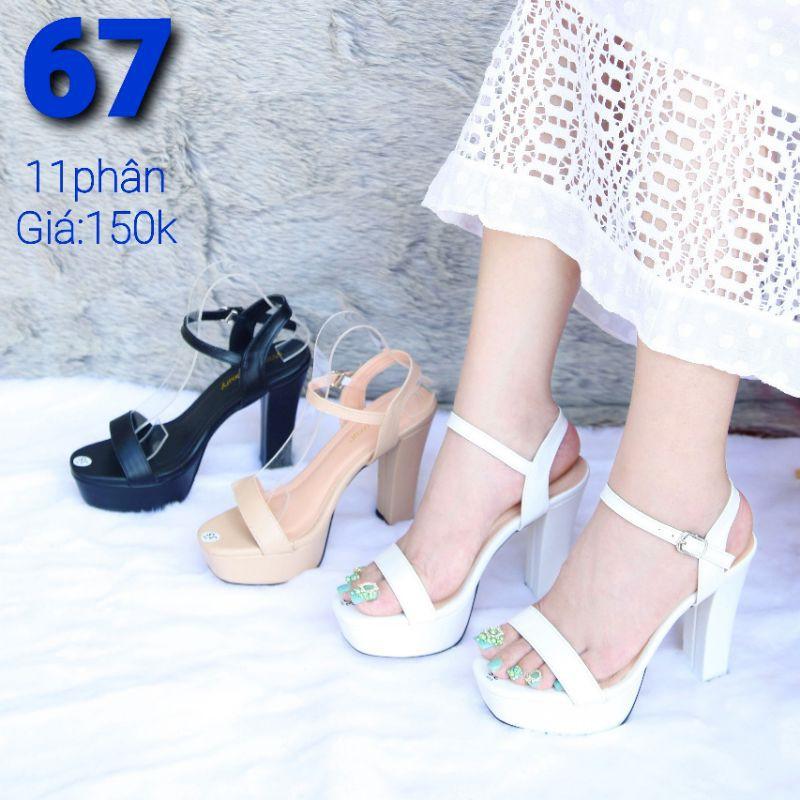 SANDAL NỮ CAO GÓT 11 PHÂN MŨI TRÒN