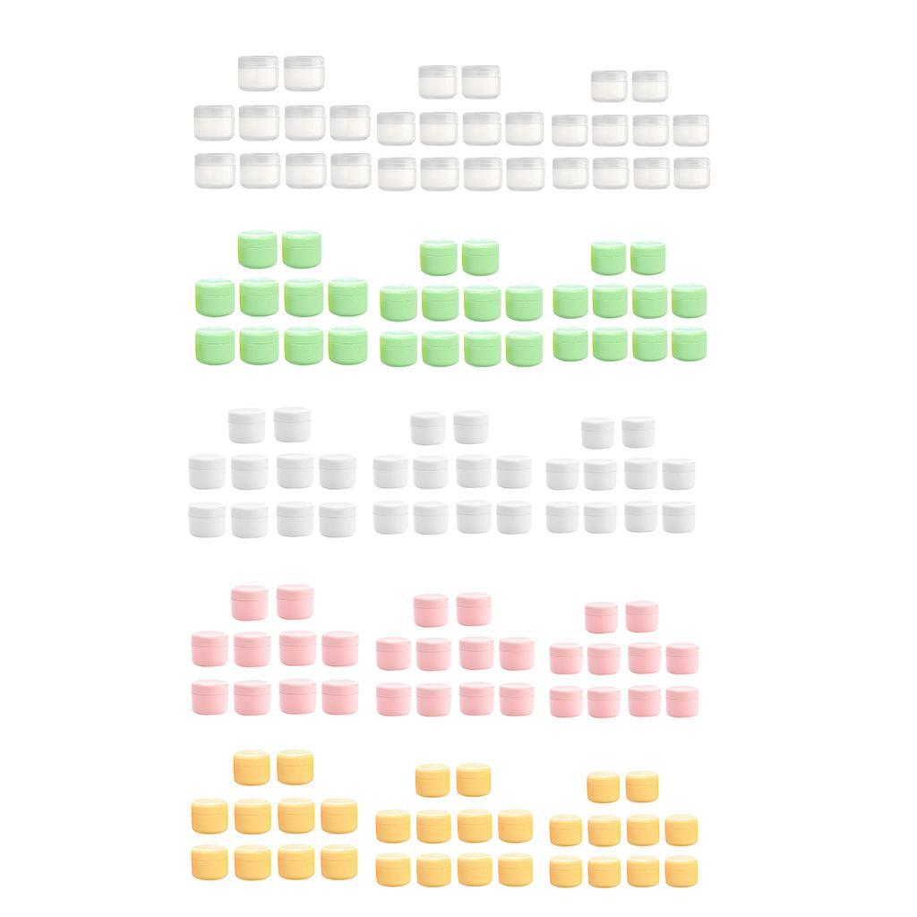 50pcs Empty Refillable Plastic Cosmetic Sample Jars, Makeup Cream Container