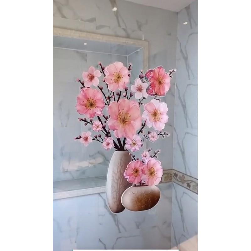 Tranh Dán Tường 3D Hình Bình Hoa