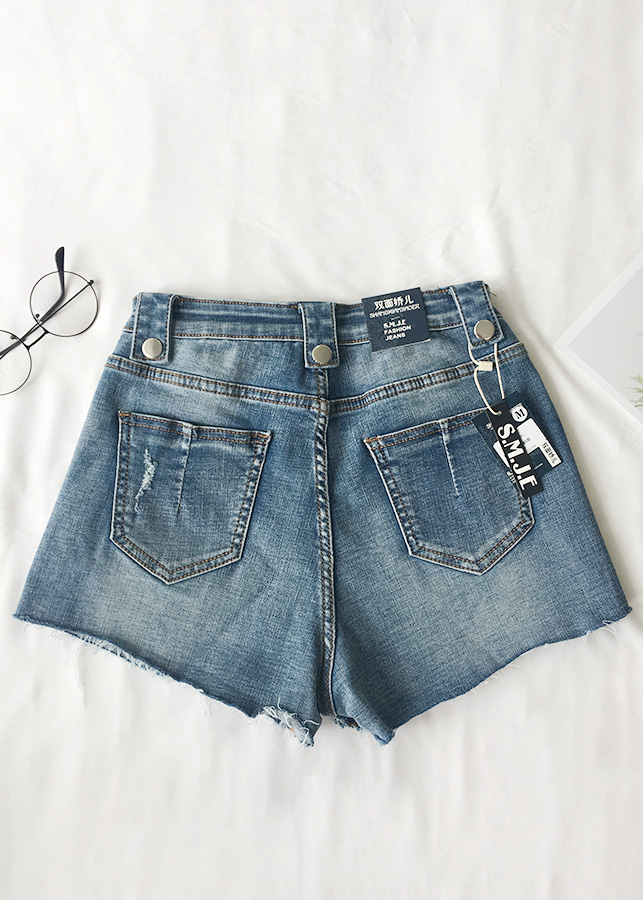 Quần Short Jean Nữ Rách Xước 591