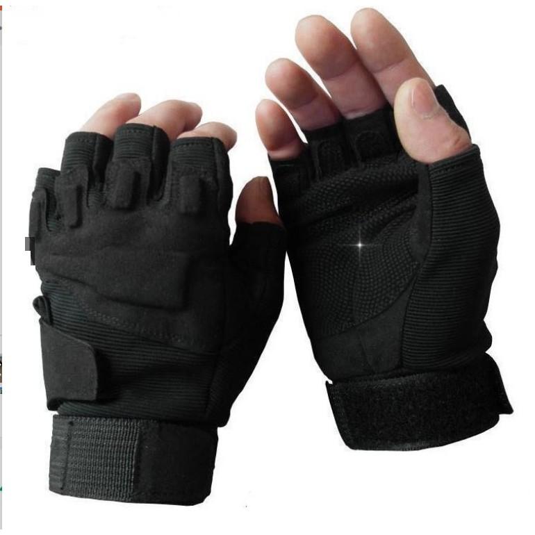 Găng Tay Xe Máy, Đi Phượt Cụt Ngón Blackhawk Cao Cấp