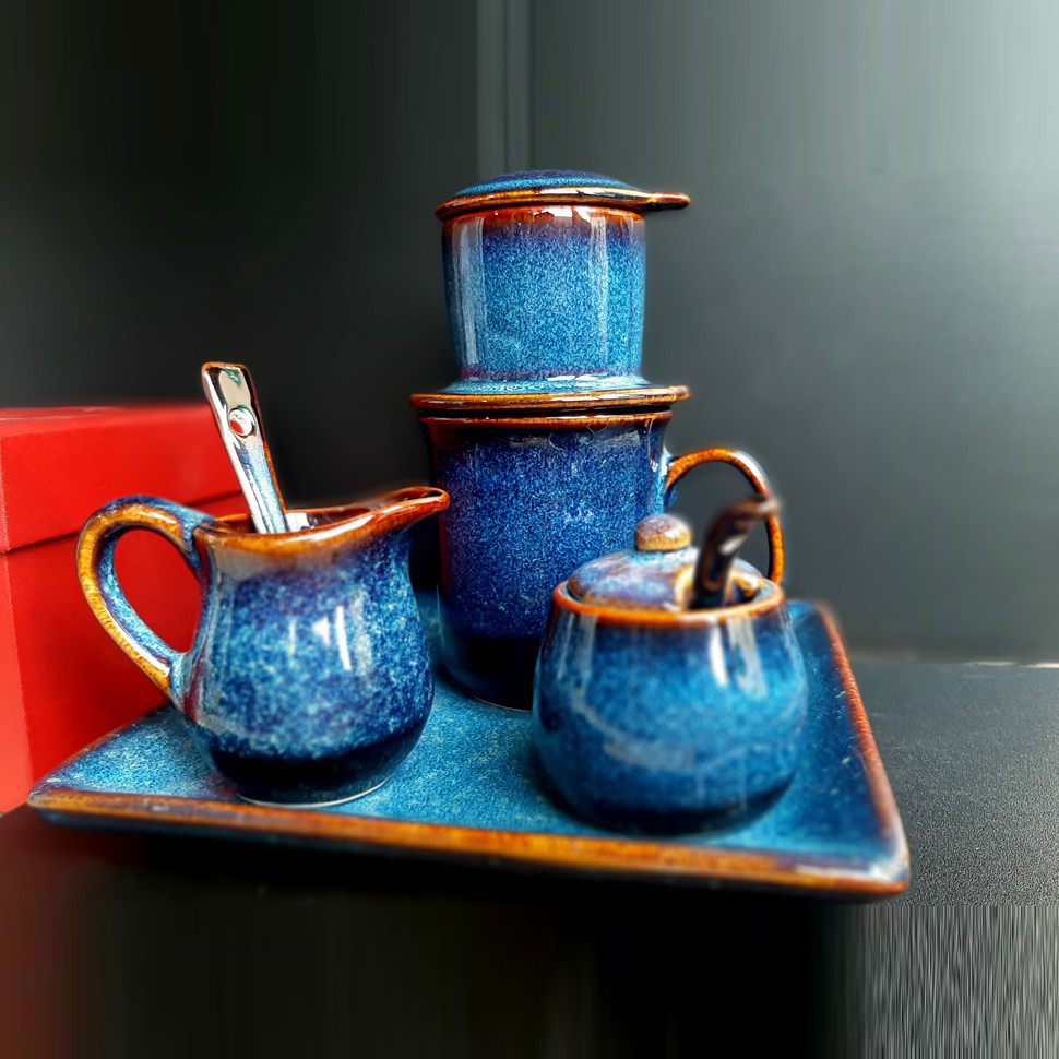 Bộ Quà Tặng Cà Phê Phin - Qùa Tặng Set pha cafe - GỐM UNIKA BÁT TRÀNG