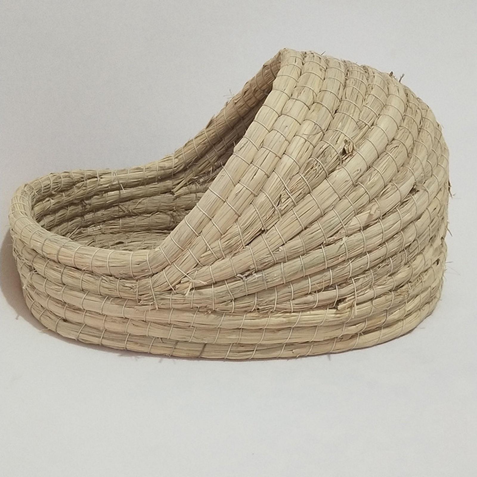 Hand-Woven Straw Hamster Nest Cave Kitten Rabbit  Bed Cage Nest