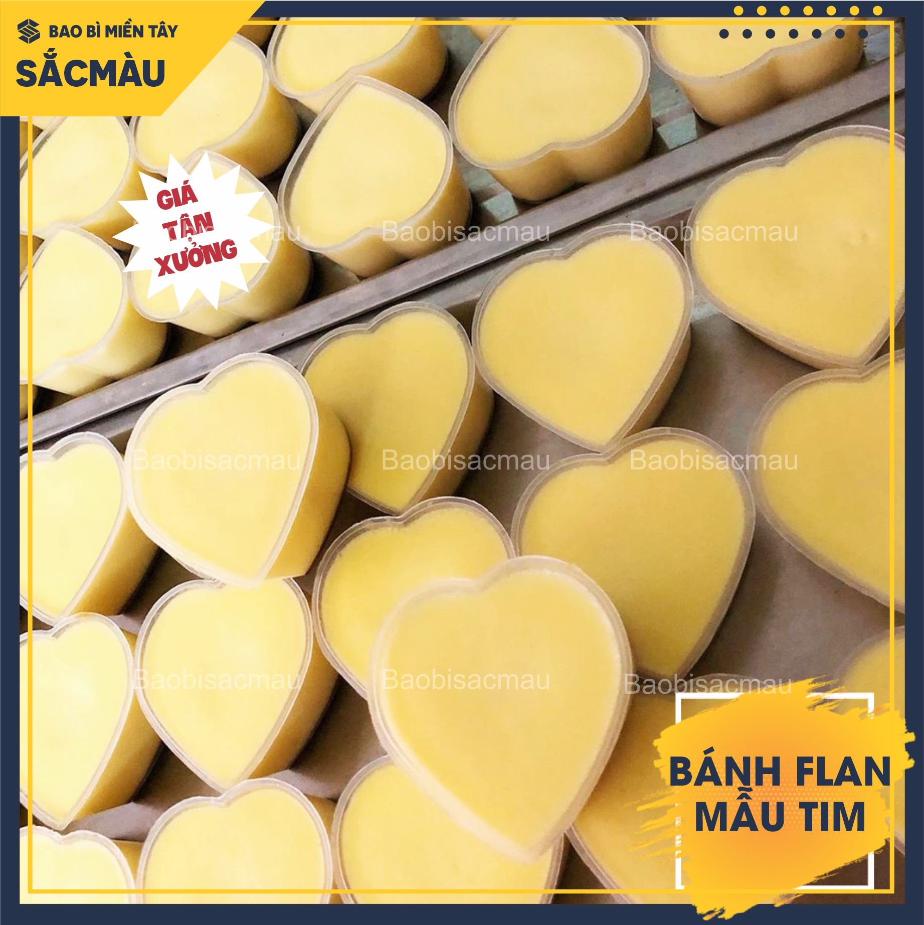 50 Khuôn nhựa làm bánh flan, rau câu, bánh da lợn hình trái tim kèm nắp đẹp mắt