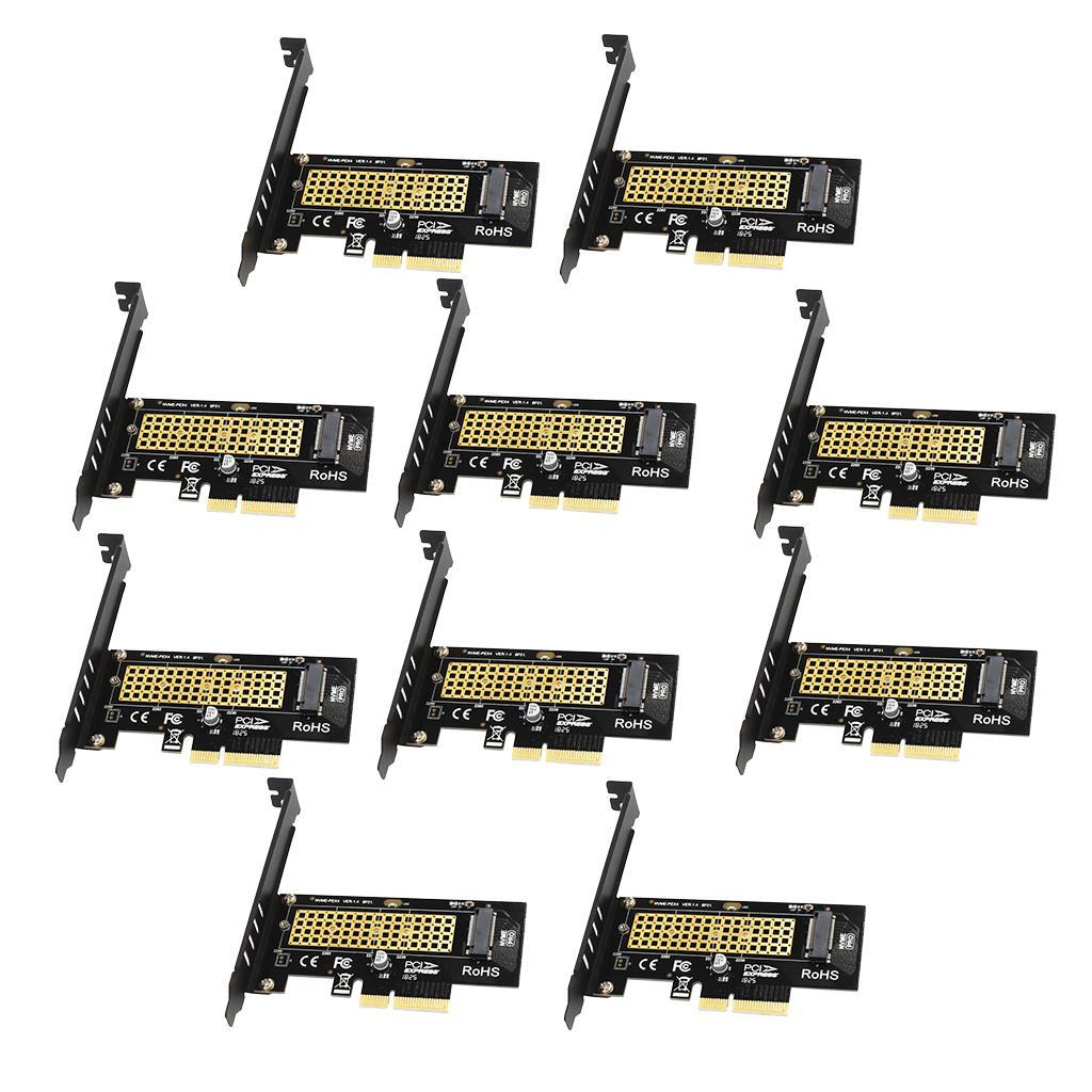 10x M.2 SSD to PCIE X4 Adapter M Key Card PCI 3.0 X4 2230-2280