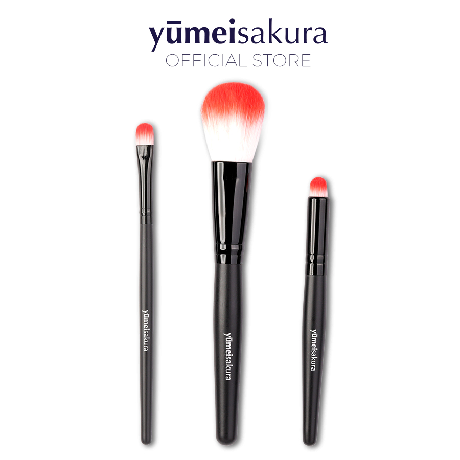 Bộ 3 cọ trang điểm độc quyền Yumeisakura mềm mại tiện dụng - Yumeisakura makeup brush set (3pcs)