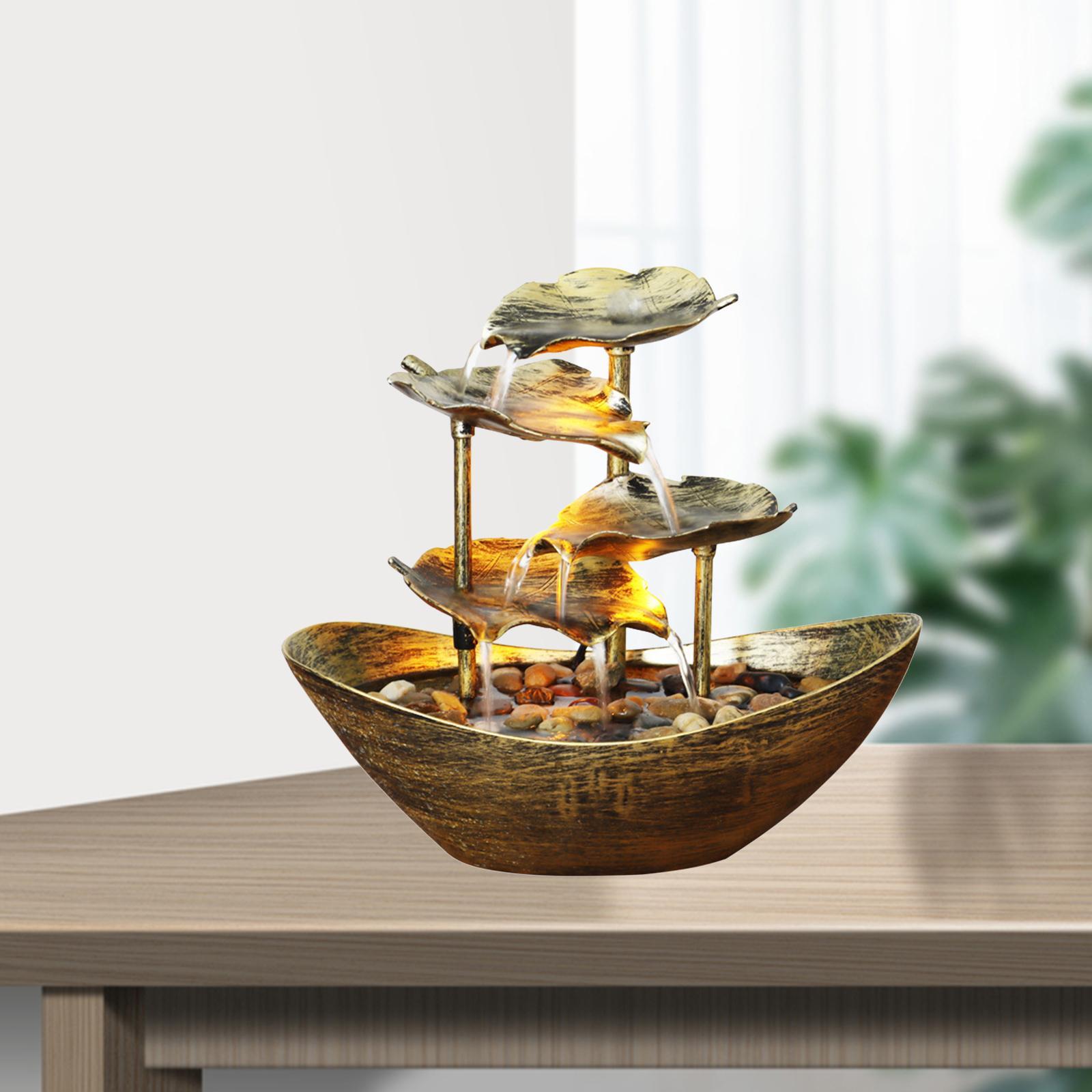 Relaxation Indoor Tabletop Fountain LED Light for Garden Desktop Decoration