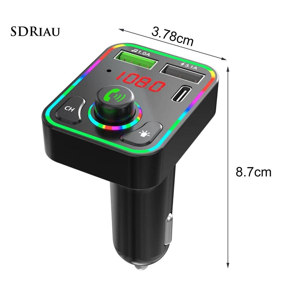 *QXDZ* F3 Hands-free Car Auto Charger Bluetooth 5.0 MP3 Player FM Transmitter with Colorful Light
