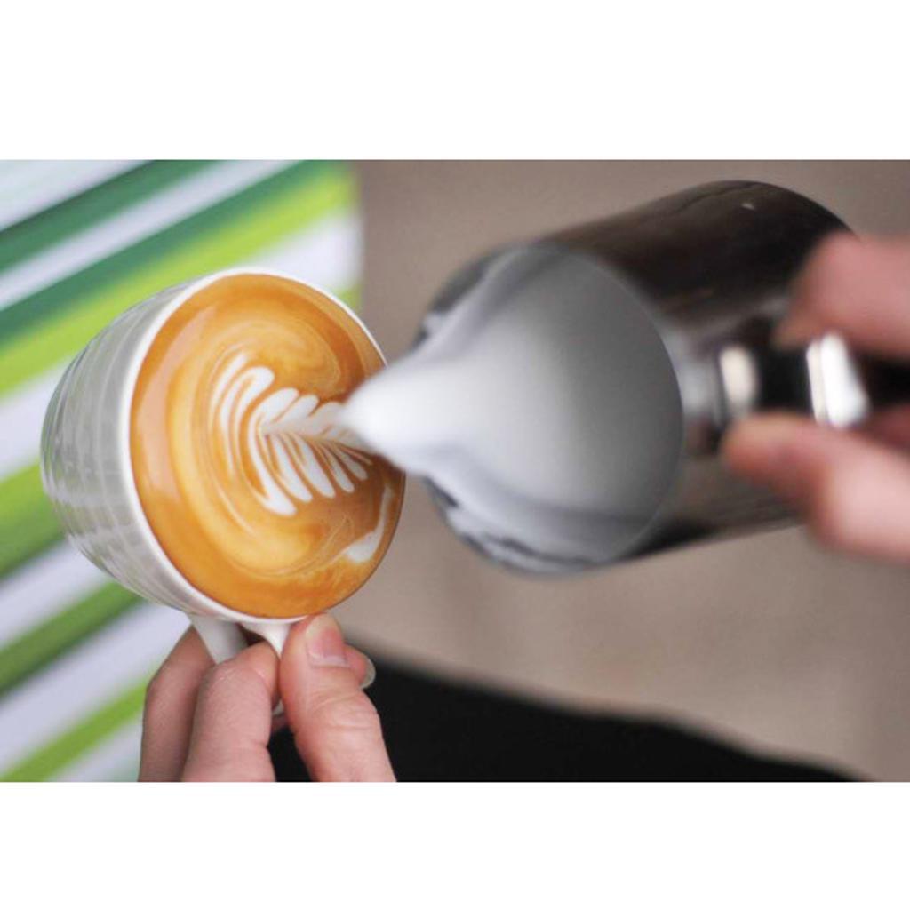 350ml+600ml MILK JUG&FROTHING SET Frother Espresso Coffee Stainless Steel