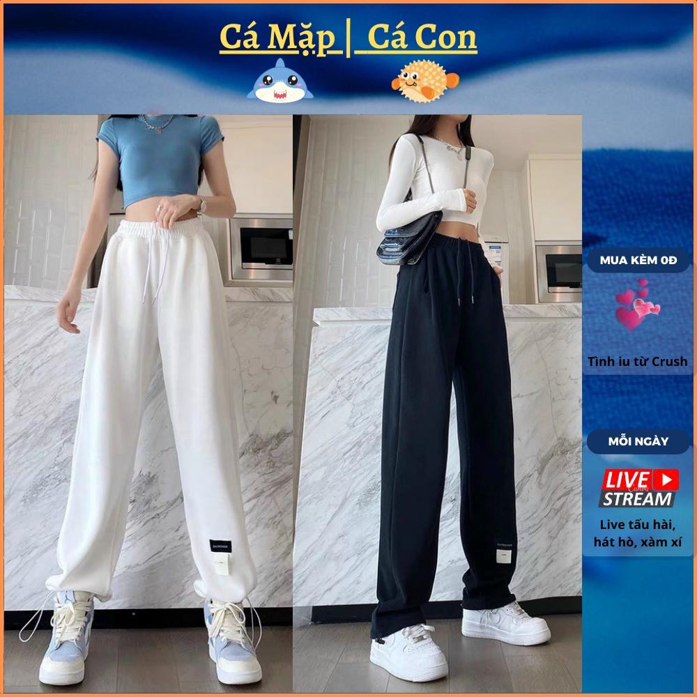 Quần thun nữ jogger chốt gấu quần baggy ulzzang dáng xuông phong cách Hàn Quốc